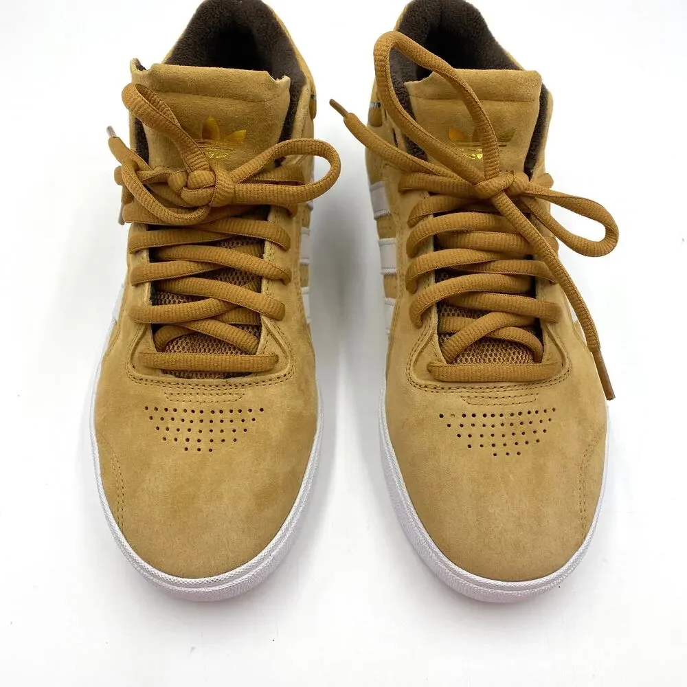 Adidas Tyshawn Mid Top Skate Shoes Tan Sneakers